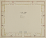 216635 Plattegrond van de eerste verdieping van het ontwerp voor een cavaleriekazerne te Utrecht.Met indeling van de ...